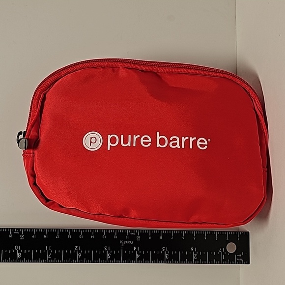 AeroLoft Pure Barre Anywhere Belt Bag Red Adjustable Waist Shoulder Zipper Pouch - Picture 7 of 8